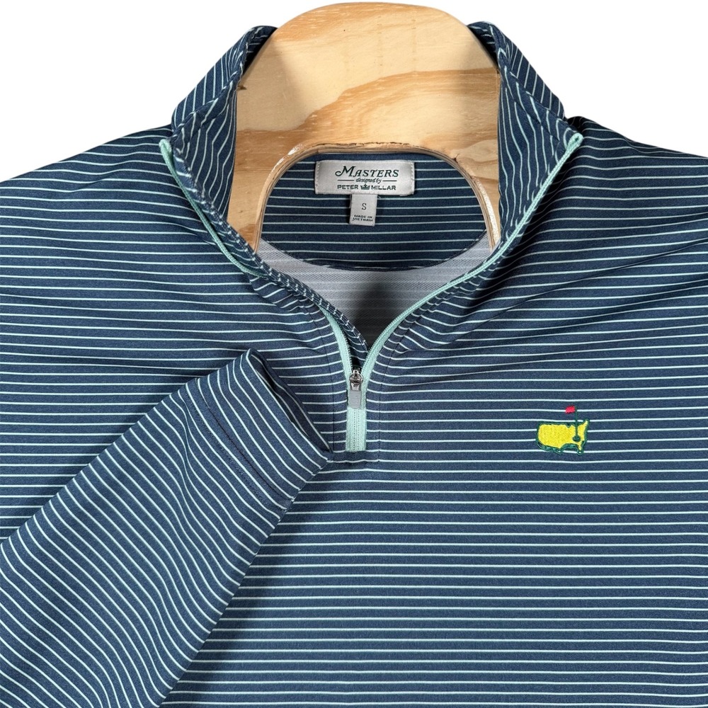 Masters Peter Millar Pullover Men Small Blue Stri… - image 1